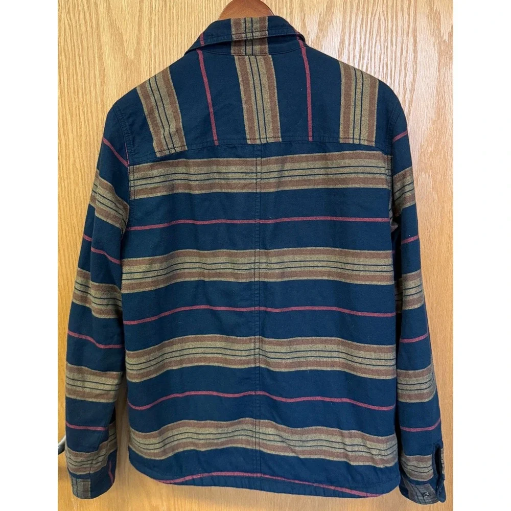 The North Face Campshire Sherpa Lined Shirt Jacket Navy Stripe NF0A4QPM Mens S